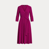 Lauren Ralph Lauren Surplice Jersey Dress in Fuschia