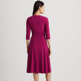 Lauren Ralph Lauren Surplice Jersey Dress in Fuschia