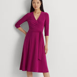 Lauren Ralph Lauren Surplice Jersey Dress in Fuschia