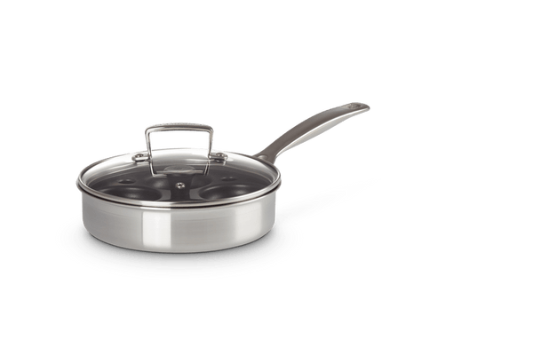 Le Creuset 3-ply Stainless Steel Uncoated Sauté Pan with Poaching Insert