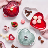 Le Creuset Cast Iron Heart Casserole with Stainless Steel Heart Knob 20cm Cerise