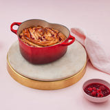 Le Creuset Cast Iron Heart Casserole with Stainless Steel Heart Knob 20cm Cerise