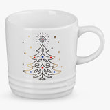 Le Creuset Noel Christmas Tree Stoneware Mug, 350ml, White