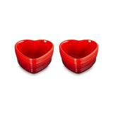 Le Creuset Set Of 2 Heart Ramekins Cerise