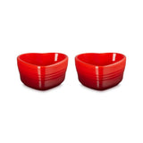 Le Creuset Set Of 2 Heart Ramekins Cerise