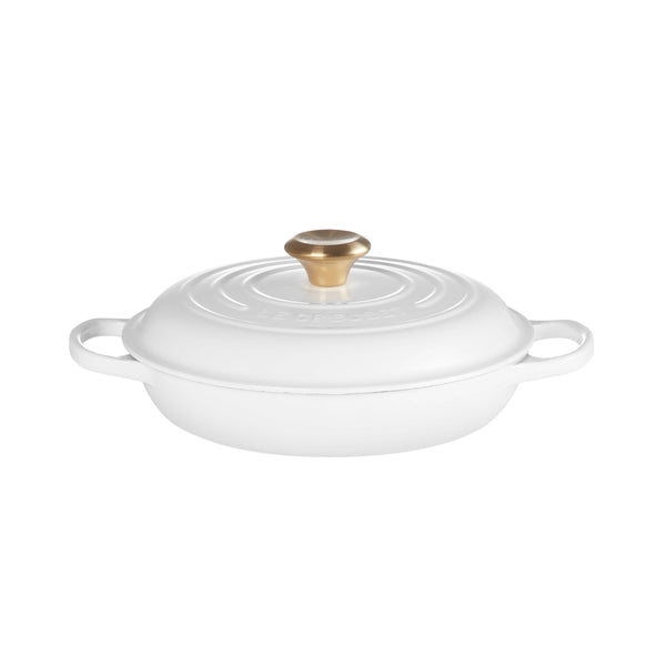 Le Creuset Signature Cast Iron Shallow Casserole 26cm White