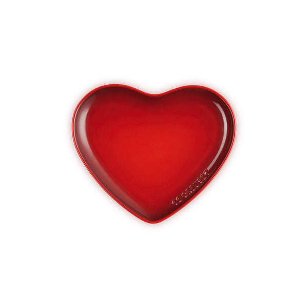 Le Creuset Stoneware Heart Plate 23cm Cerise