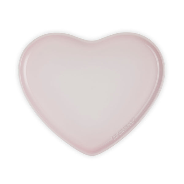 Le Creuset Stoneware Heart Serving Platter 32cm Shell Pink