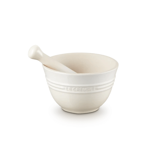 Le Creuset Stoneware Pestle and Mortar In Meringue