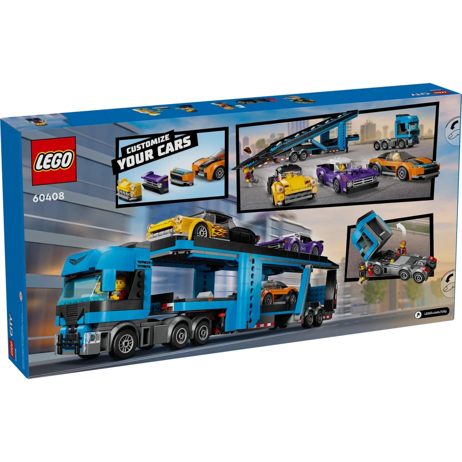 Lego Car Transporter Truck with Sports Cars