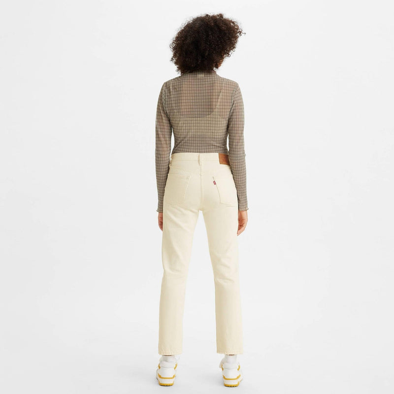 Levis 501 outlet crop white