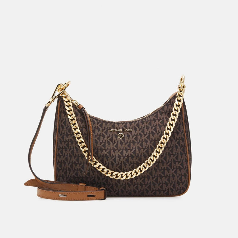 Michael Kors Jet Set Charm Pouchette Crossbody Brown Acorn