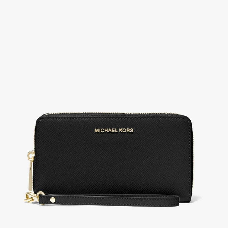 Michael Kors Large Crossgrain Leather Smartphone Convertible Crossbody Bag  in Black