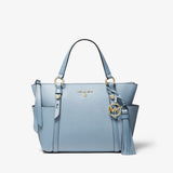 Michael Kors Sullivan Small Saffiano Leather Top-Zip Tote Bag Pale Blue