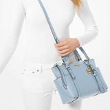 Michael Kors Sullivan Small Saffiano Leather Top-Zip Tote Bag Pale Blue