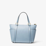 Michael Kors Sullivan Small Saffiano Leather Top-Zip Tote Bag Pale Blue