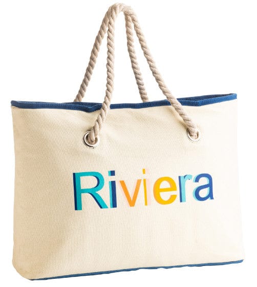 Navigate Riviera Insulated Linen Shoulder/Beach Tote with rope handles