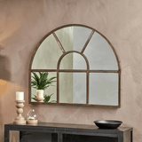 Nkuku Imoma Iron Overmantel Arch Mirror in Brass