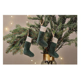 Nkuku Karru Cotton Velvet Mini Stocking - Forest Green - Set Of 3