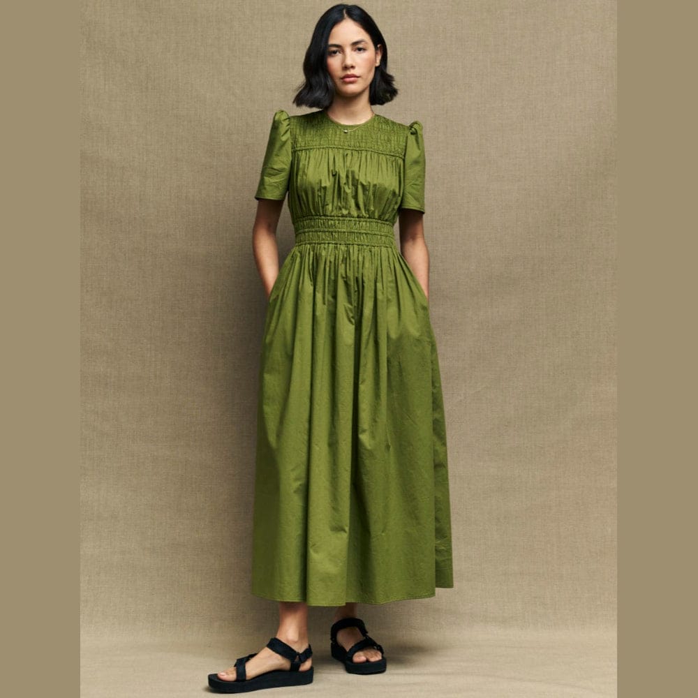 Nobody's Child Olive Green Natalia Midi Dress