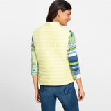 Olsen Padded gilet with stand-up collar with zips and tassles in Lemon