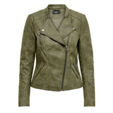 ONLY Ava Faux Leather Jacket Kalamata Green