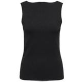 Only Roma Sleeveless Shine Vest Top in Black