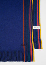 Paul Smith Men's 'Artist Stripe' Trim Scarf Blue