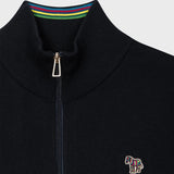 Paul Smith Navy Half Zip Zebra Logo Sweater