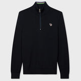 Paul Smith Navy Half Zip Zebra Logo Sweater