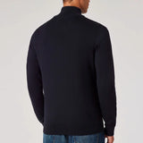 Paul Smith Navy Half Zip Zebra Logo Sweater