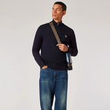 Paul Smith Navy Half Zip Zebra Logo Sweater