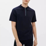 Paul Smith Zip Neck Short Sleeve Polo Top, Dark Navy