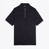 Paul Smith Zip Neck Short Sleeve Polo Top, Dark Navy