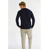 Peregrine Beaufort Crew Neck Fine Merino Knit Navy