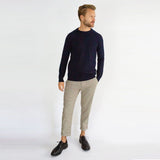 Peregrine Beaufort Crew Neck Fine Merino Knit Navy