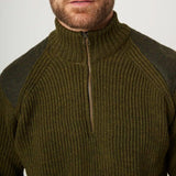 Peregrine Foxton Quarter Zip Jumper in Olive