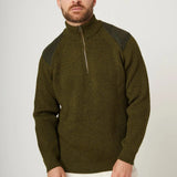 Peregrine Foxton Quarter Zip Jumper in Olive