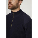 Peregrine Foxton Zip Neck Jumper in Navy