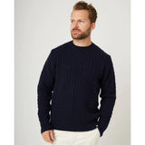 Peregrine Makers Stitch Cable Crew Jumper in Navy