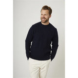 Peregrine Makers Stitch Cable Crew Jumper in Navy