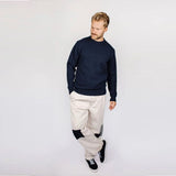 Peregrine Makers Stitch Crew Neck Knit in Navy