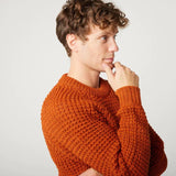 Peregrine Waffle Crew Knit Orange