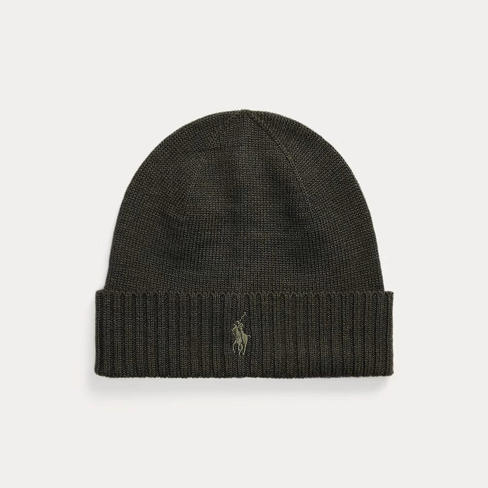 Polo Ralph Lauren Signature Pony Wool Beanie In Granite