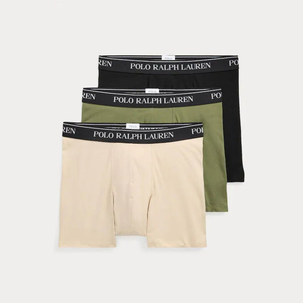 Polo Ralph Lauren Stretch Cotton Boxer Briefs 3pack In Multi