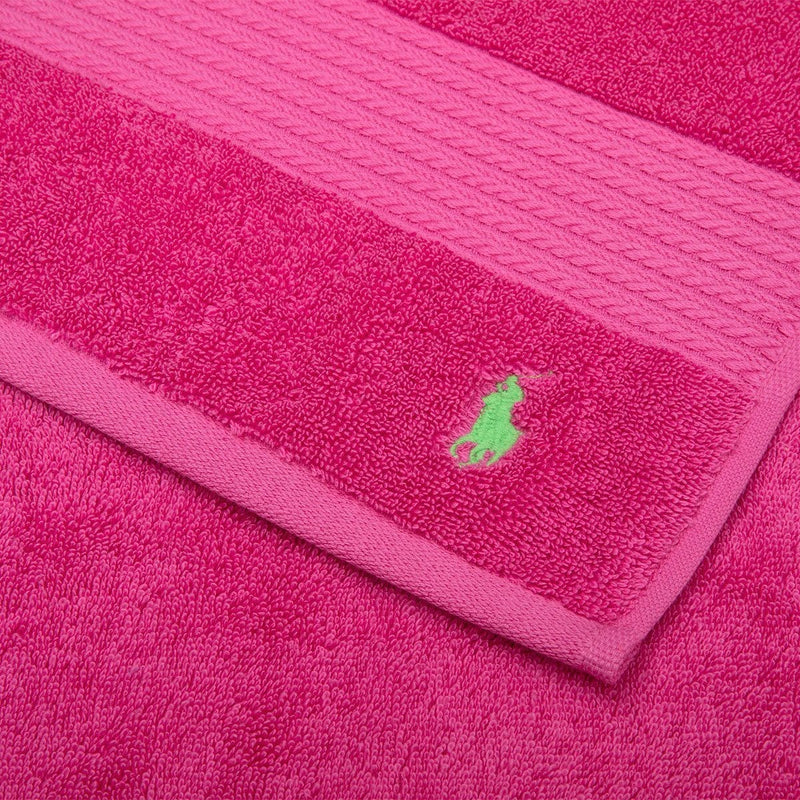 Ralph Lauren Home Maui Pink Player logo-embroidered Cotton Towel Face Cloth