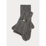 Lauren Ralph Lauren Convertible Cable-Knit Mittens in Grey