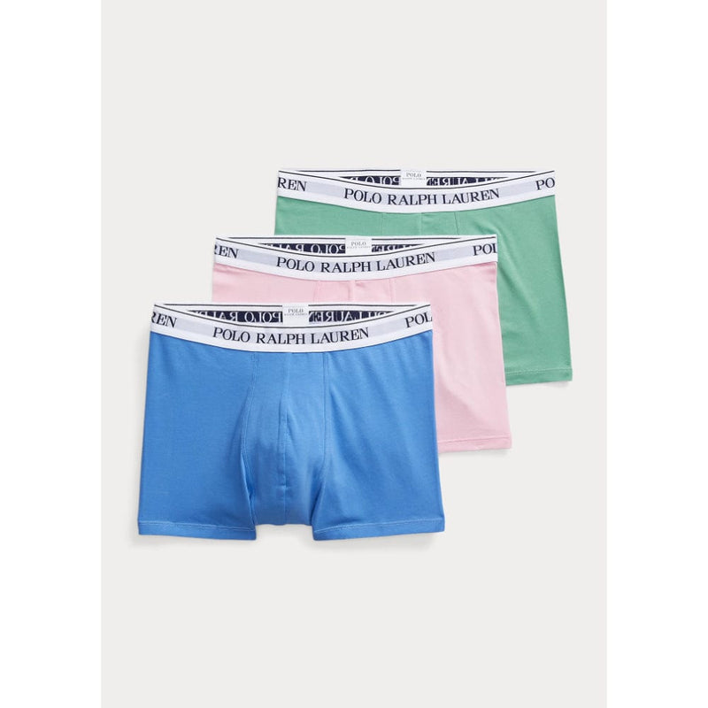 Polo Ralph Lauren Classic Stretch-Cotton Trunk 3-Pack in Pastel Mint, Pink,  Navy