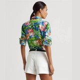 Ralph Lauren Karrie Floral Linen Shirt In Multi