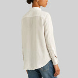 Ralph Lauren Karrie Long Sleeve Linen Shirt In White